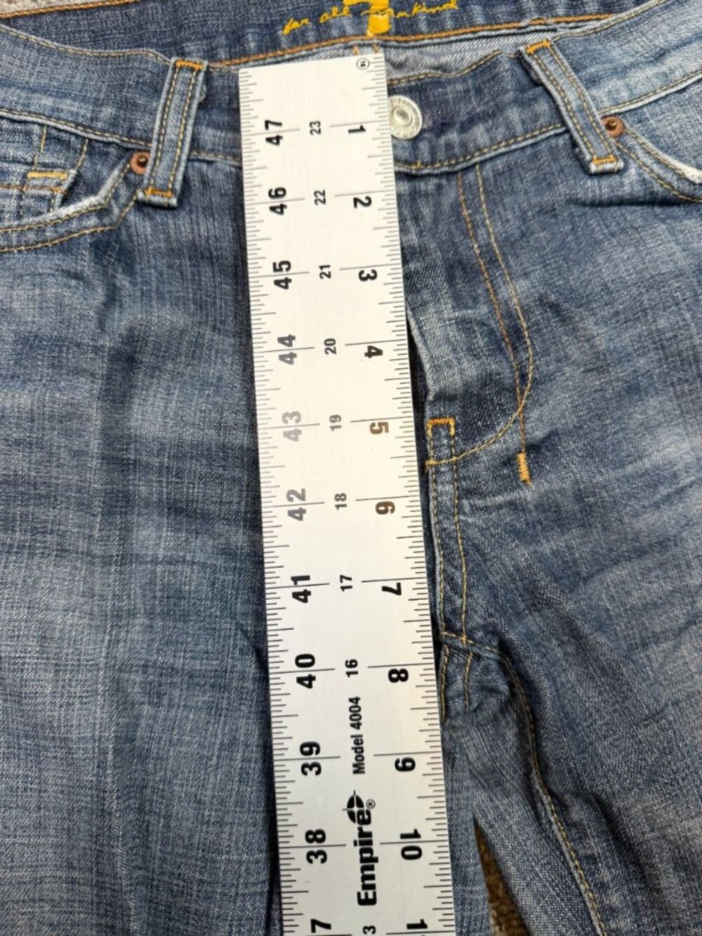 7 For All Mankind Dojo Jeans Womens 30 Wide Leg Flare Crop Capri Y2K 700110 - Picture 4 of 7